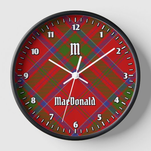 Clan MacDonald von Keppoch Tartan Large Clock Uhr (Vorderseite)