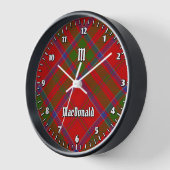 Clan MacDonald von Keppoch Tartan Large Clock Uhr (Winkel)