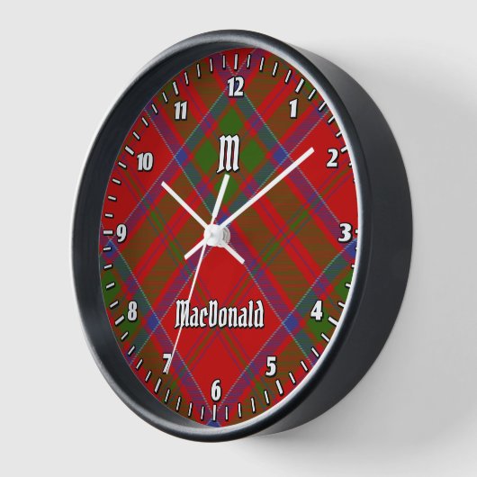 Clan MacDonald von Keppoch Tartan Large Clock Uhr (Winkel)