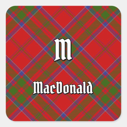 Clan MacDonald von Keppoch Tartan Square Sticker (Vorderseite)