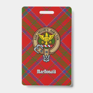Clan MacDonald von Keppoch Wappen über Tartan Ausweis