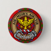 Clan MacDonald von Keppoch Wappen über Tartan Button (Vorderseite)