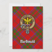 Clan MacDonald von Keppoch Wappen über Tartan Einladung (Rückseite)