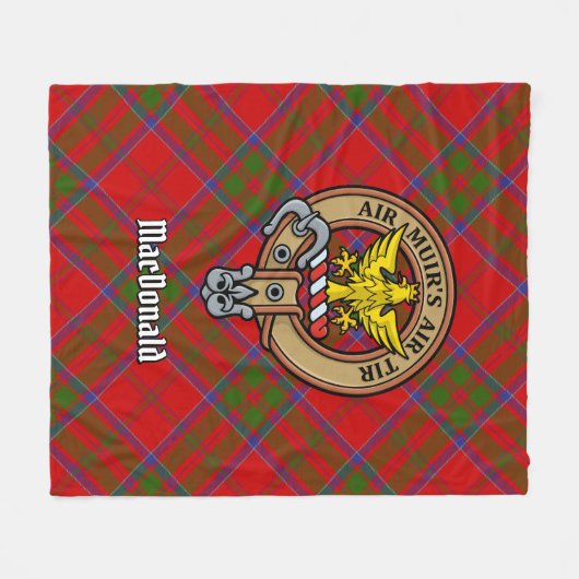 Clan MacDonald von Keppoch Wappen über Tartan Fleecedecke (Vorderseite (Horizontal))