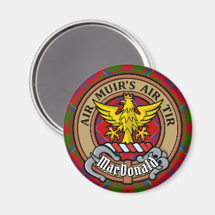Clan MacDonald von Keppoch Wappen über Tartan Magnet