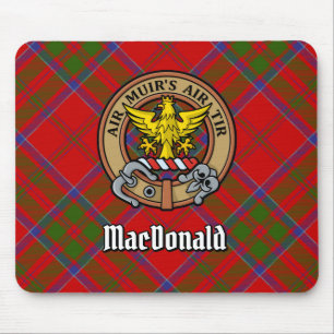 Clan MacDonald von Keppoch Wappen über Tartan Mousepad