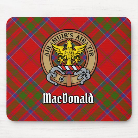 Clan MacDonald von Keppoch Wappen über Tartan Mousepad (Vorne)