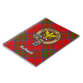 Clan MacDonald von Keppoch Wappen über Tartan Notizblock (Linke Seite)