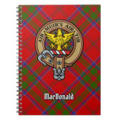 Clan MacDonald von Keppoch Wappen über Tartan Notizblock (Vorderseite)