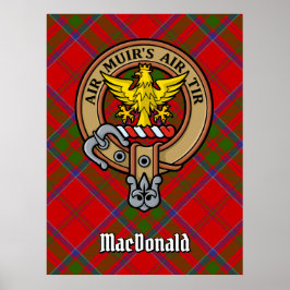 Clan MacDonald von Keppoch Wappen über Tartan Poster