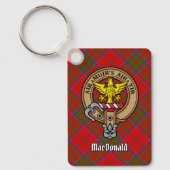 Clan MacDonald von Keppoch Wappen über Tartan Schlüsselanhänger (Vorderseite)