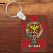Clan MacDonald von Keppoch Wappen über Tartan Schlüsselanhänger (Vorderseite)