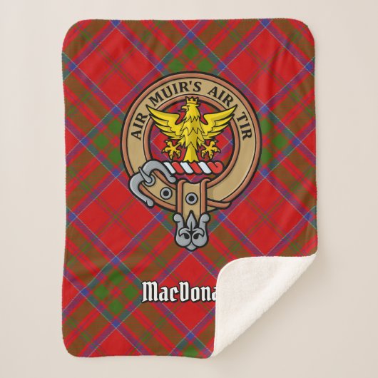 Clan MacDonald von Keppoch Wappen über Tartan Sherpadecke (Vorderseite)