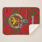 Clan MacDonald von Keppoch Wappen über Tartan Sherpadecke (Vorderseite (Horizontal))
