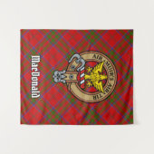 Clan MacDonald von Keppoch Wappen über Tartan Wandteppich (Vorderseite (Horizontal))