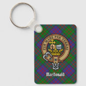 Clan MacDonald Wappen Acrylic über Tartan Schlüsse Schlüsselanhänger (Vorderseite)