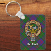 Clan MacDonald Wappen Acrylic über Tartan Schlüsse Schlüsselanhänger (Vorderseite)