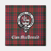 Clan MacDonald Wappen & Modern Tartan Magnet (Vorne)