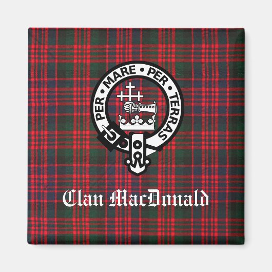 Clan MacDonald Wappen & Modern Tartan Magnet (Vorne)