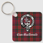 Clan MacDonald Wappen & Modern Tartan Schlüsselanhänger (Vorderseite)