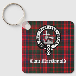 Clan MacDonald Wappen & Modern Tartan Schlüsselanhänger