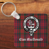 Clan MacDonald Wappen & Modern Tartan Schlüsselanhänger (Vorderseite)