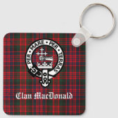 Clan MacDonald Wappen & Modern Tartan Schlüsselanhänger (Rückseite)