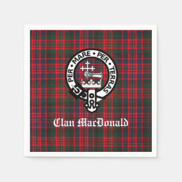 Clan MacDonald Wappen & Modern Tartan Serviette