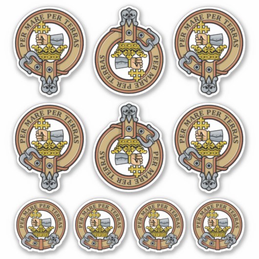 Clan MacDonald Wappen Sticker Set (Vorderseite)