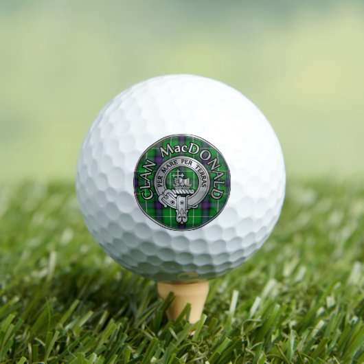 Clan MacDonald Wappen & Tartan Golfball (Insitu T-Shirt)
