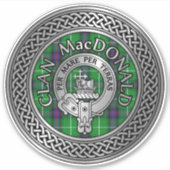 Clan MacDonald Wappen & Tartan Knot Aufkleber (Vorderseite)