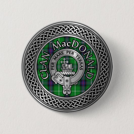 Clan MacDonald Wappen & Tartan Knot Button (Vorderseite)