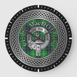 Clan MacDonald Wappen & Tartan Knot Große Wanduhr