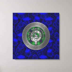 Clan MacDonald Wappen & Tartan Knot Leinwanddruck