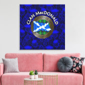 Clan MacDonald Wappen & Tartan Knot on Thistle Leinwanddruck (Insitu (Wohnzimmer))