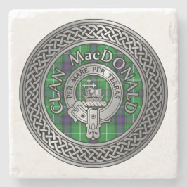 Clan MacDonald Wappen & Tartan Knot Steinuntersetzer