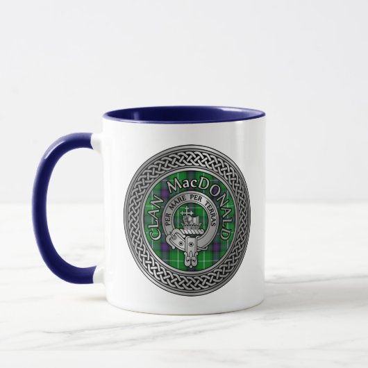 Clan MacDonald Wappen & Tartan Knot Tasse (Links)