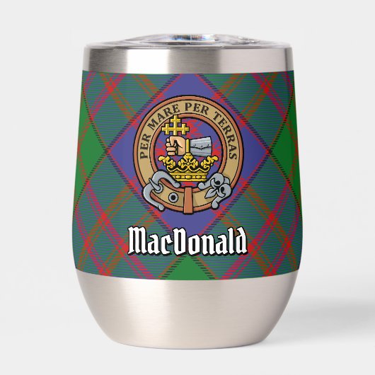 Clan MacDonald Wappen über Tartan (Vorderseite)