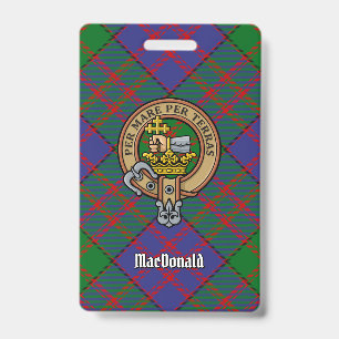 Clan MacDonald-Wappen über Tartan Ausweis