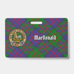 Clan MacDonald-Wappen über Tartan Ausweis