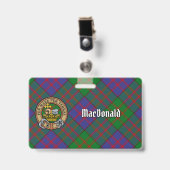 Clan MacDonald Wappen über Tartan Ausweis (Vorderseite mit Clip)