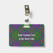 Clan MacDonald Wappen über Tartan Ausweis (Rückseite mit Clip)