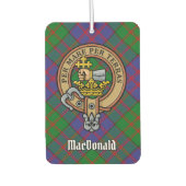 Clan MacDonald Wappen über Tartan Autolufterfrischer (Vorderseite)