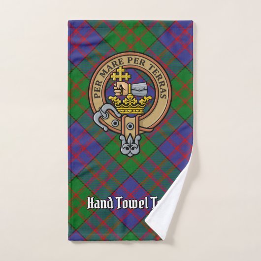 Clan MacDonald Wappen über Tartan Badhandtuch Set (Handtuch)