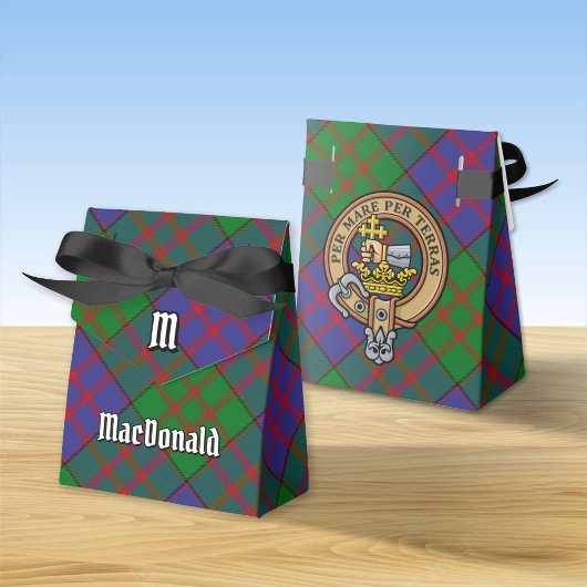 Clan MacDonald Wappen über Tartan Gefälligkeitsbox Geschenkschachtel