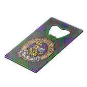 Clan MacDonald Wappen über Tartan Geldbeutel Flaschenöffner (Vorderseite Schrägansicht)