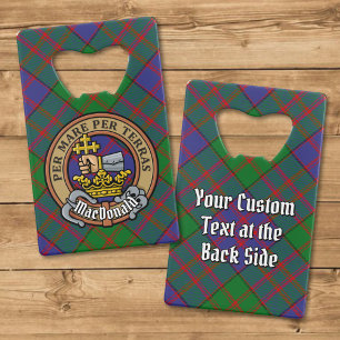 Clan MacDonald Wappen über Tartan Geldbeutel Flaschenöffner