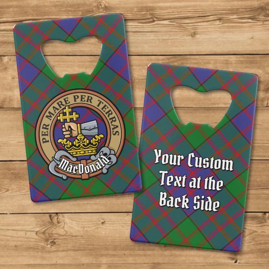 Clan MacDonald Wappen über Tartan Geldbeutel Flaschenöffner