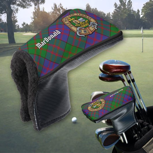 Clan MacDonald Wappen über Tartan Golf Headcover