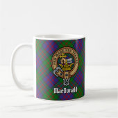 Clan MacDonald Wappen über Tartan Kaffeetasse (Links)